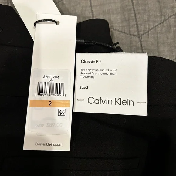 Calvin Klein Classic Fit Black Suit Pants - Picture 3 of 6